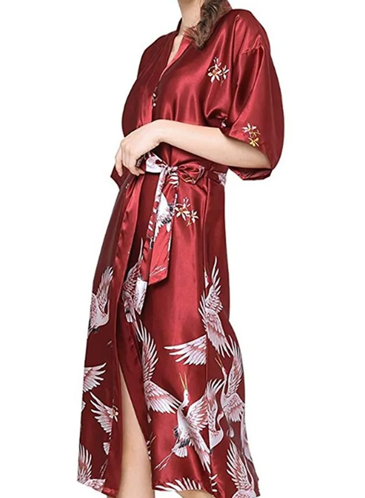 Batwing Sleeves Silk Nightgown
