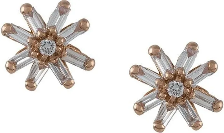 18kt rose gold small Starburst diamond stud earrings
