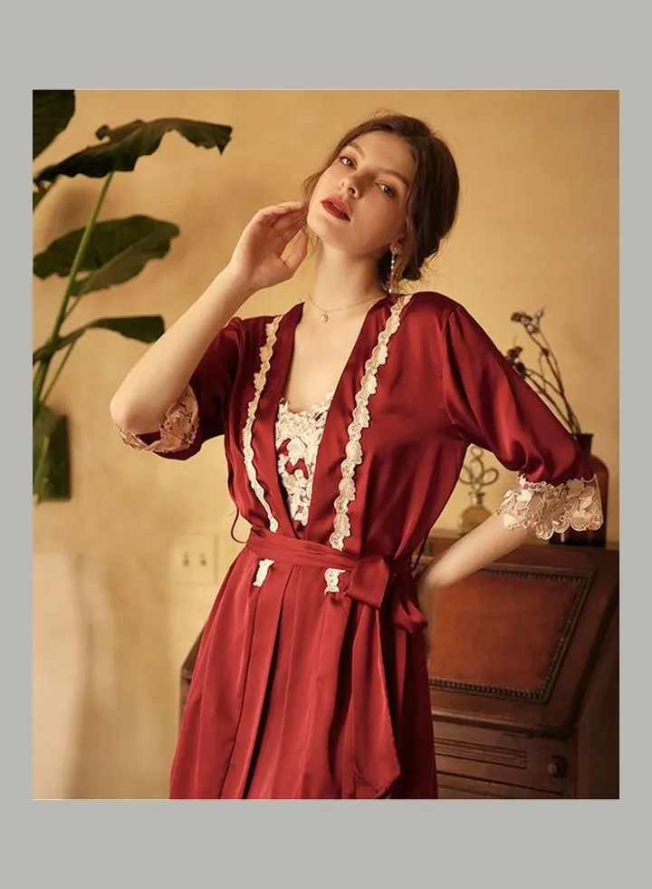 4-Piece Lace Detail Loungewear Set