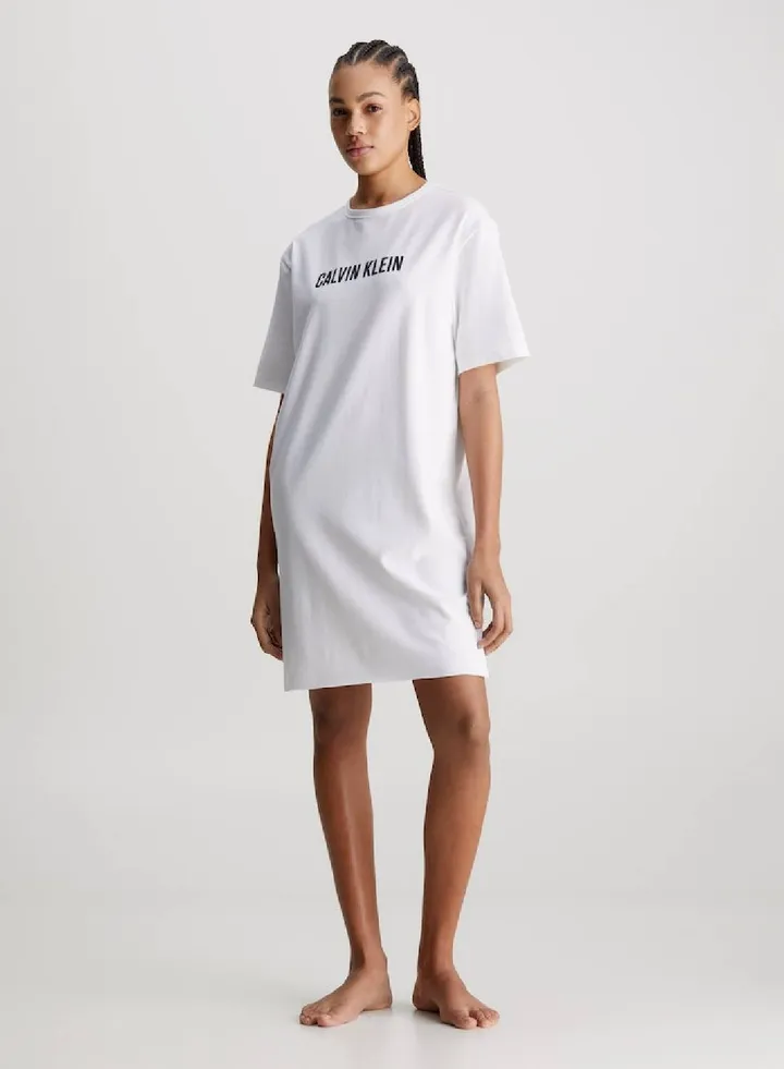 Women's Night Dress - Intense Power - cotton stretch jersey, White