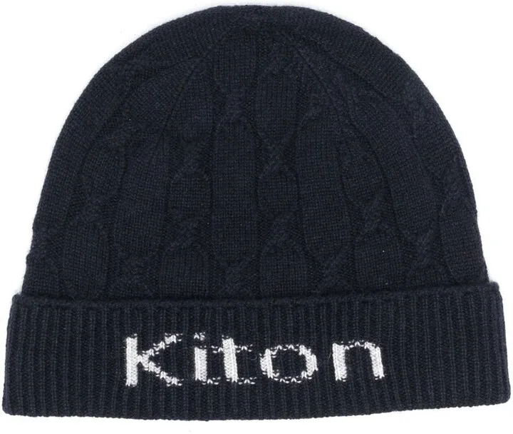 Intarsia-Knit Logo Cashmere Beanie