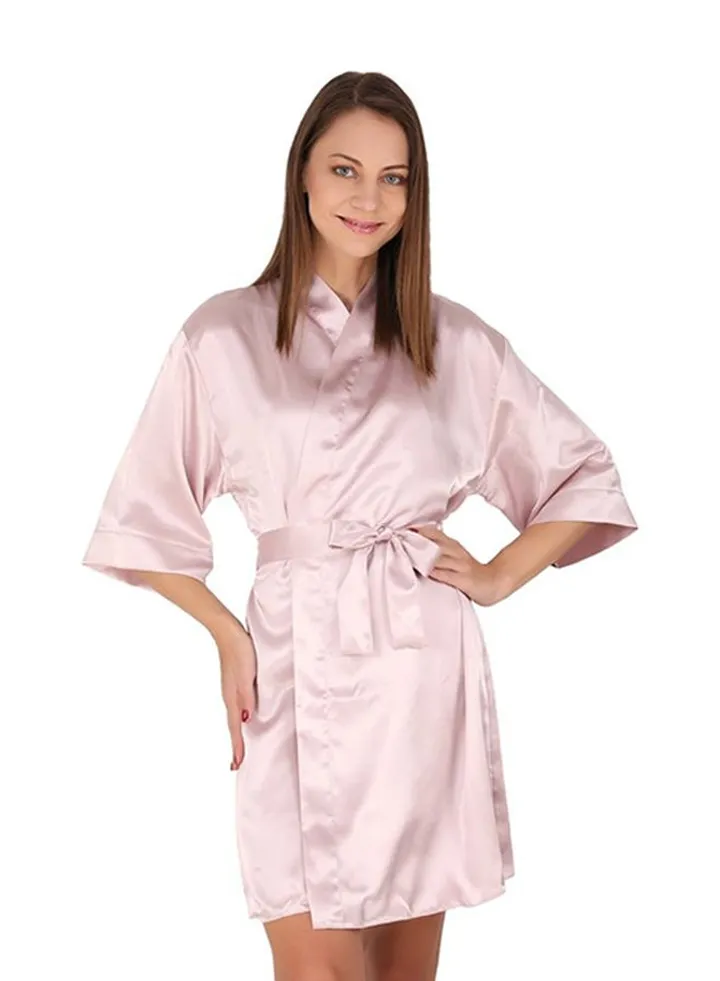 Polysatin Bridal Robe Pink