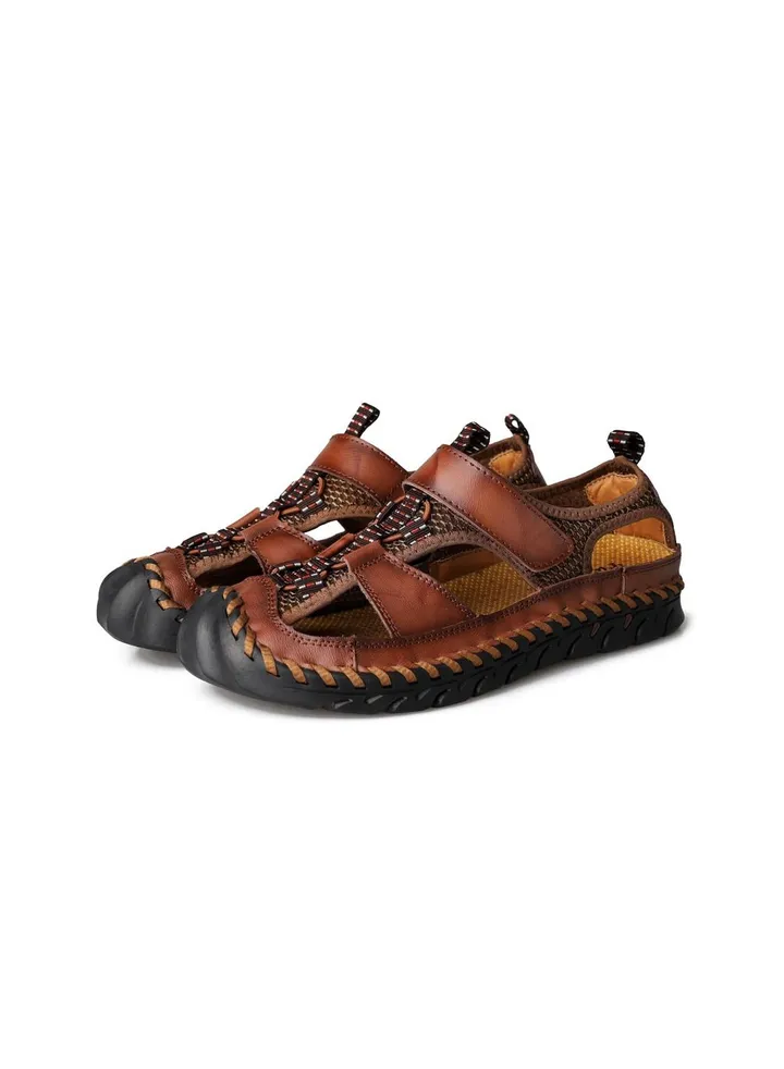 Men Cowhide Sandals Brown