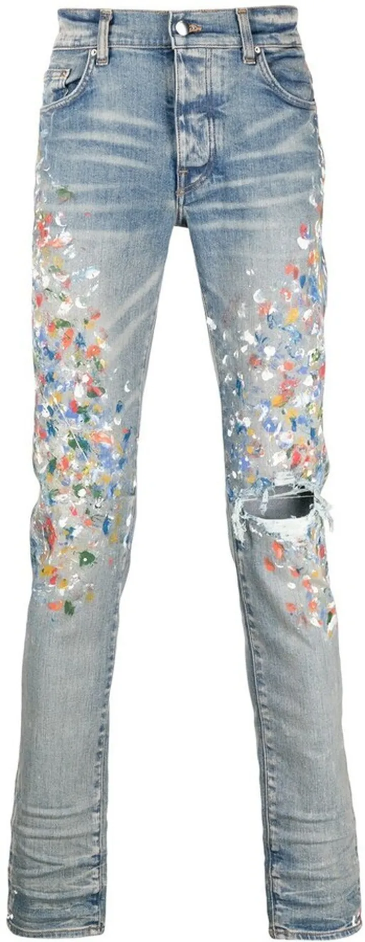 Paint-Splattered Skinny Jeans