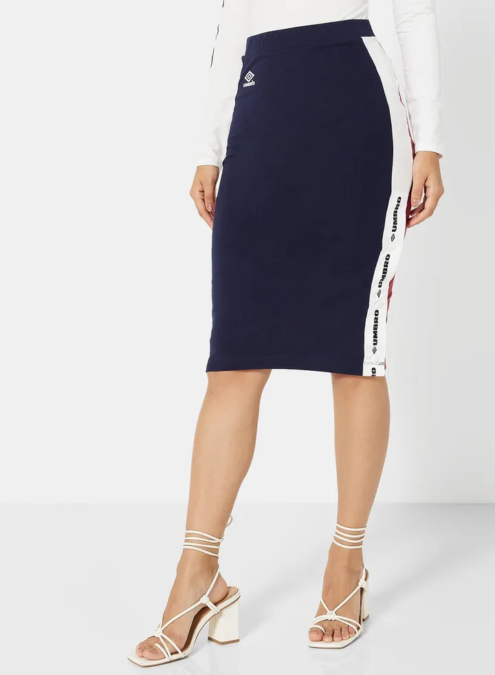 Lina Midi Skirt Nightfall/White/Loganberry