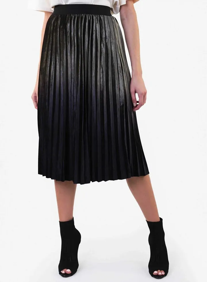 Ombré Velvet Skirt Black