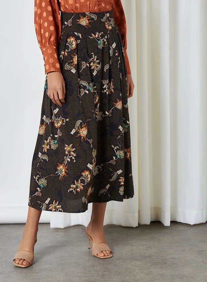 Marta High Waist Midi Skirt Black