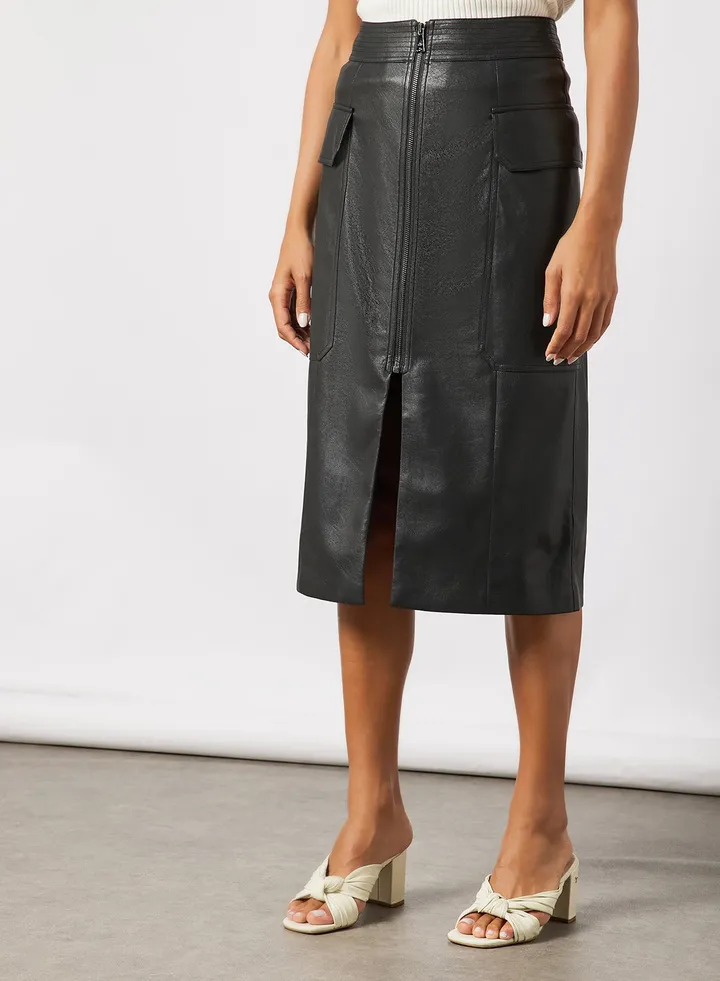 Utility Pencil Skirt Black