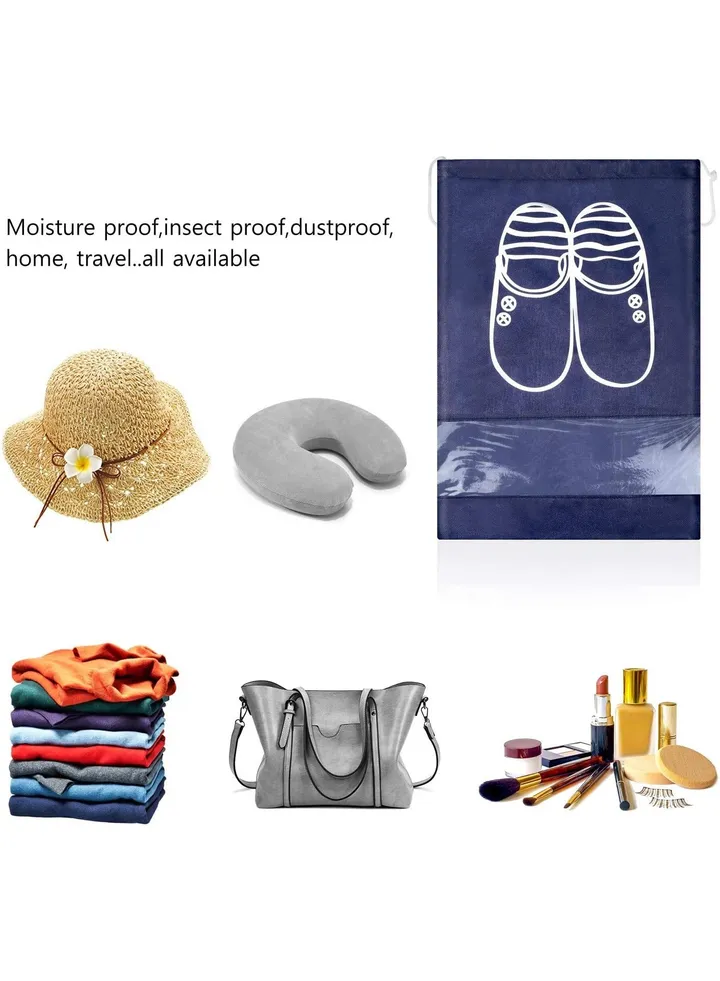 Shoe Bag, Dustproof Shoe Bag, Dustproof Shoe Bag, Travel Shoe Bag, Drawstring Cloth Bag, Travel Storage Bag, Home & Travel Trip Organizer, Dark Blue, Piece, Dark Blue