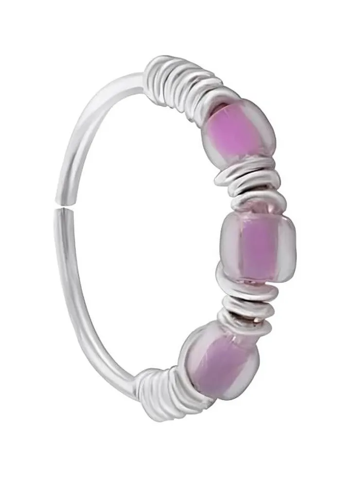 silver endless Gauge Nose Ring Piercing, get your own now,pink
