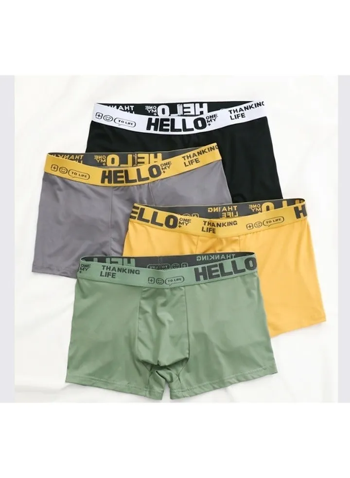 4 Pcs Men's Trunks Boxer Breathable Shorts Cotton Briefs Fashion Sports Boxer L