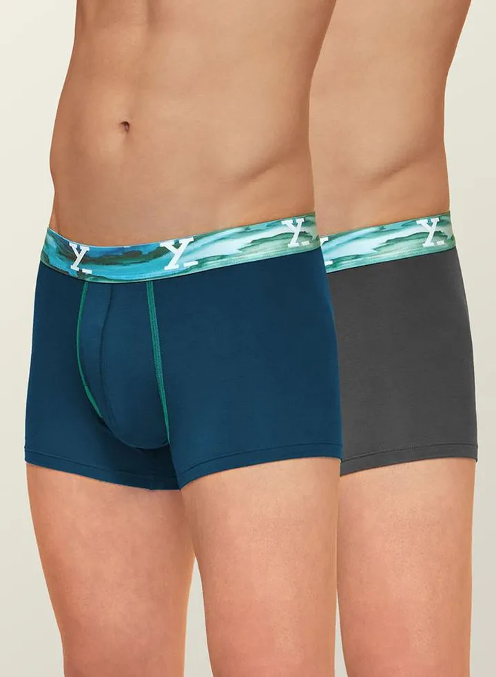 Pack of 2 - Printed Waistband Trunks