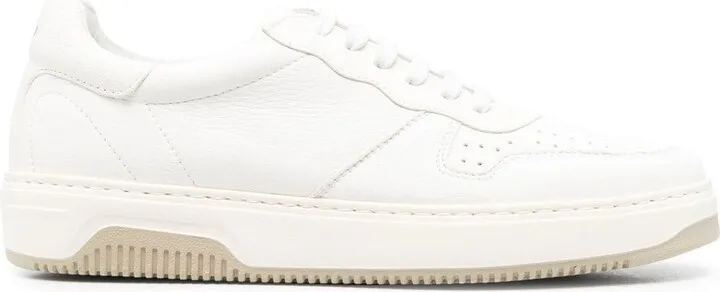 Lace-Up Low-Top Leather Sneakers