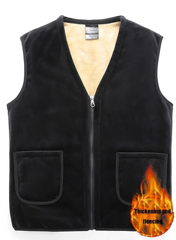 Winter Men's Double-sided Fleece Vest Autumn And Winter Thick Waistcoat