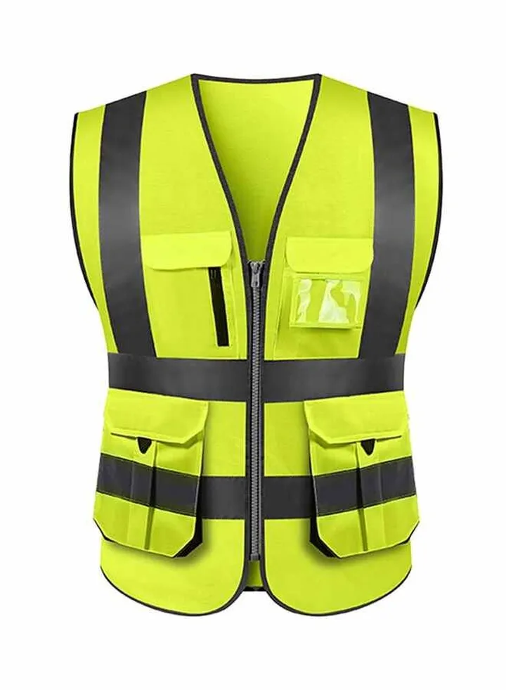 High Visibility Reflective Safety Work Vest With Multiple Pockets