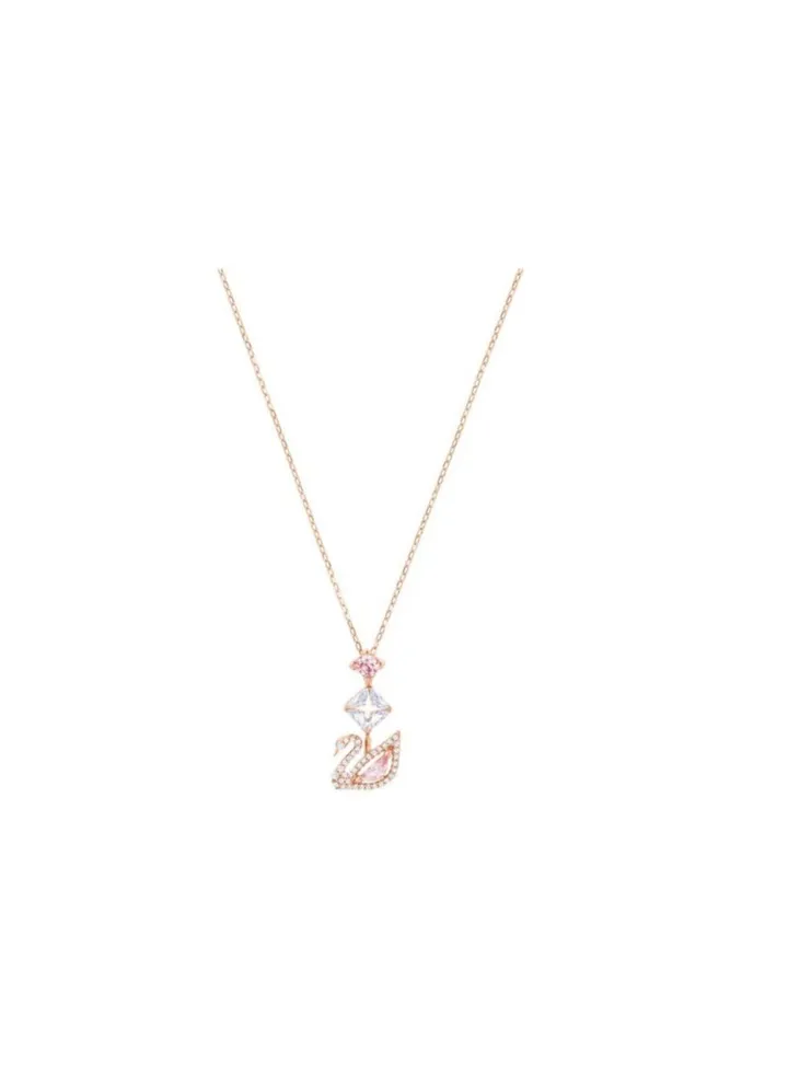 New Pink Swan Element Pendant Crystal Necklace