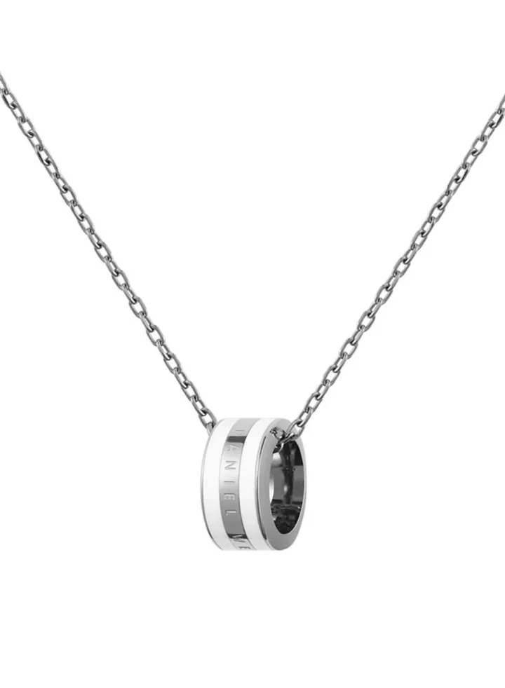 Daniel Wellington Emalie Necklace Silver Satin White for Women