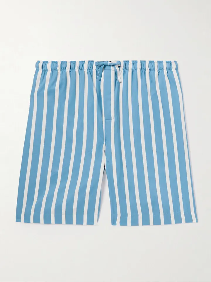 Royal Straight-Leg Striped Cotton Pyjama Shorts