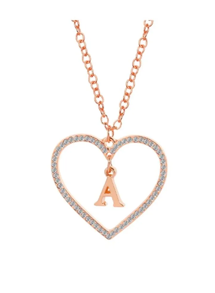 Casual Women Zircon Heart Necklaces for Crystal Chain With A Letter