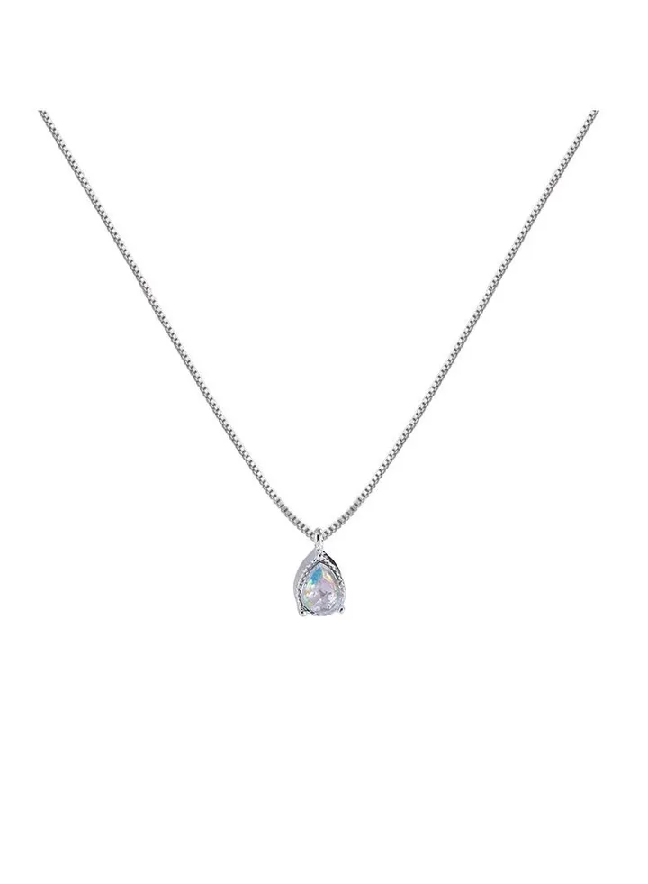 Drop Shape Zircon Titanium Steel Necklace