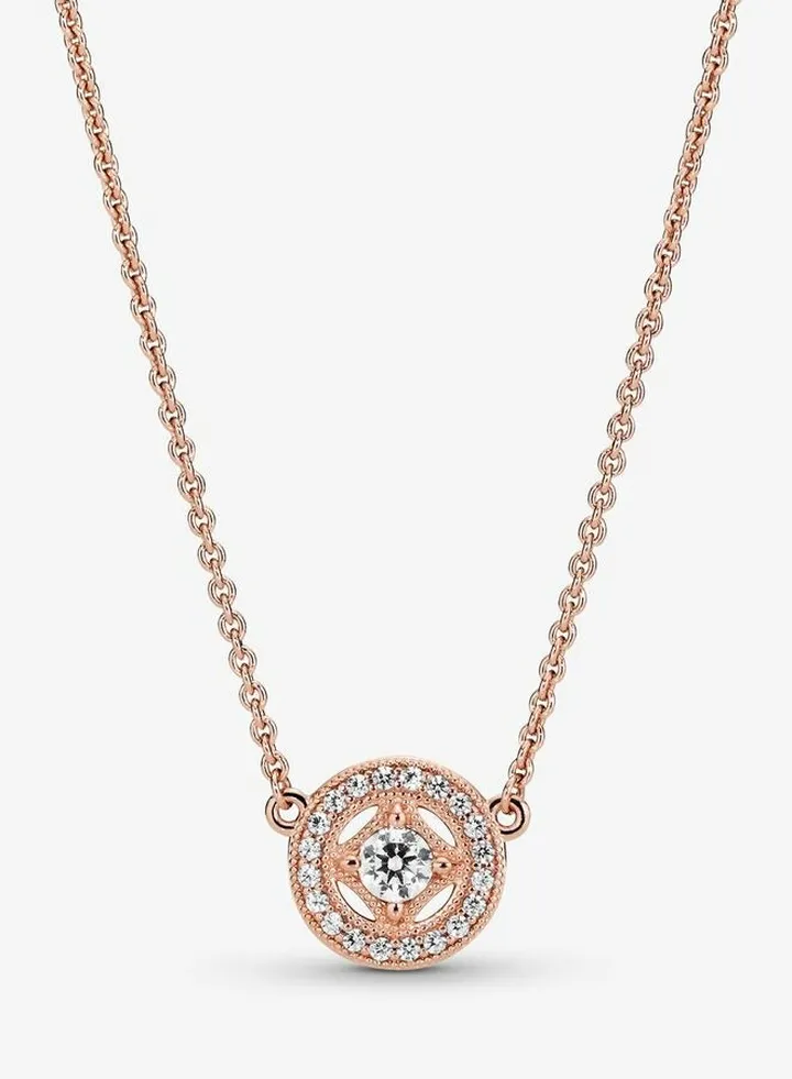 Rose Gold-plated Collier Women's Necklace for Pandora Timeless 380523CZ-45