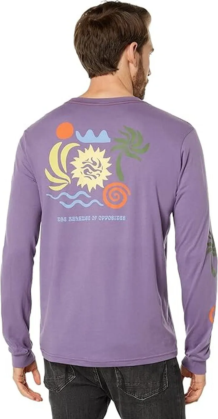 RVCA Breeze Long Sleeve Tee (Dusty Grape) Men's Clothing