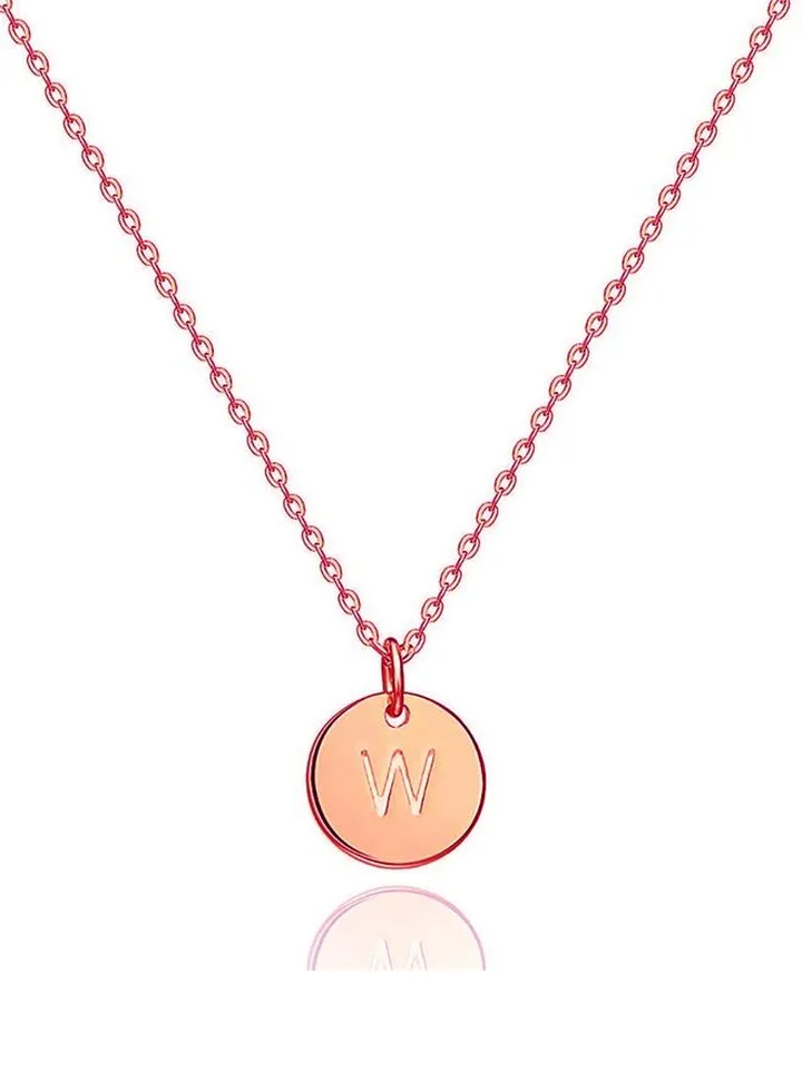 Women Casual Necklace with W Letter Pendant