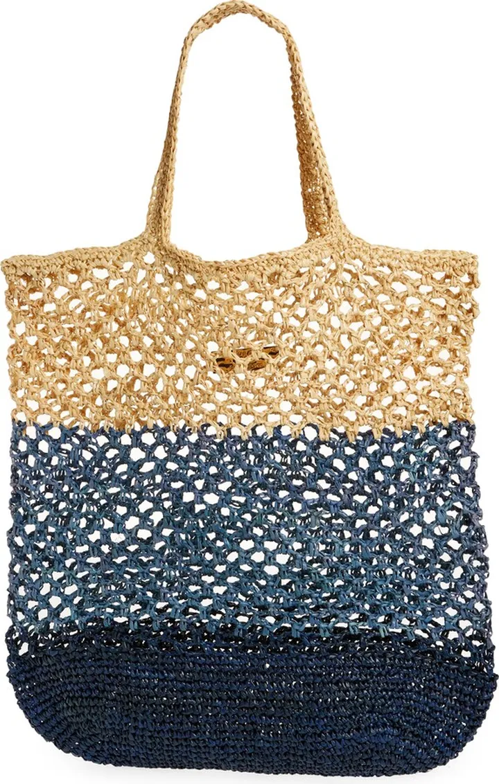 Jayden Stripe Raffia Tote