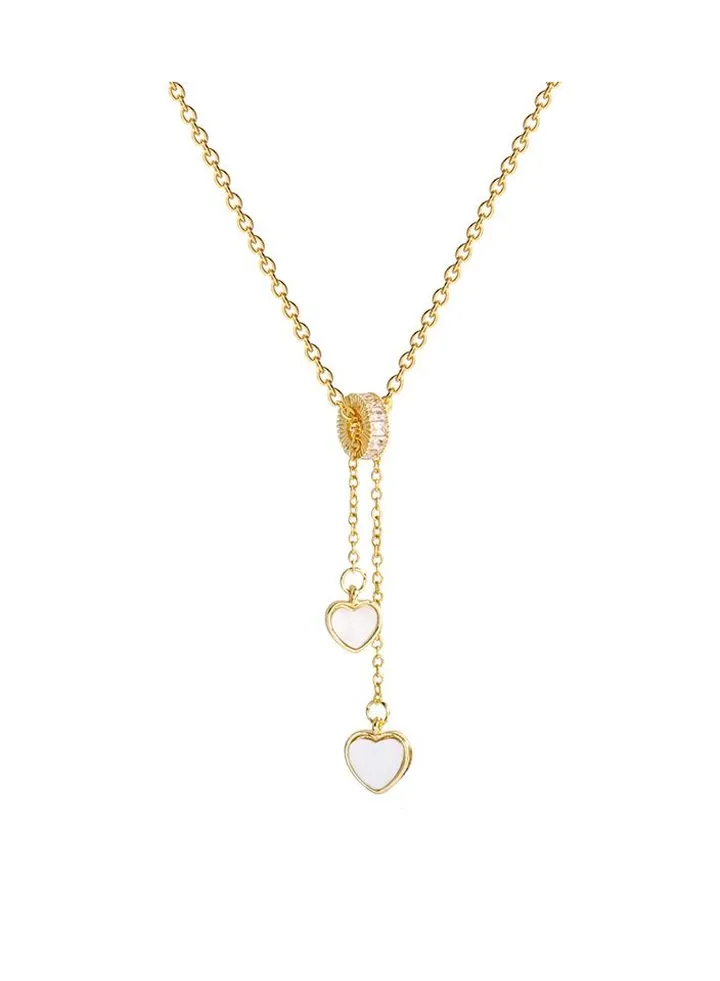 Double Heart Titanium Steel Necklace