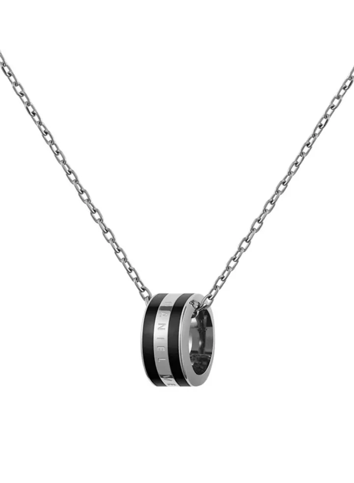 Daniel Wellington Emalie Necklace Silver Black for Women