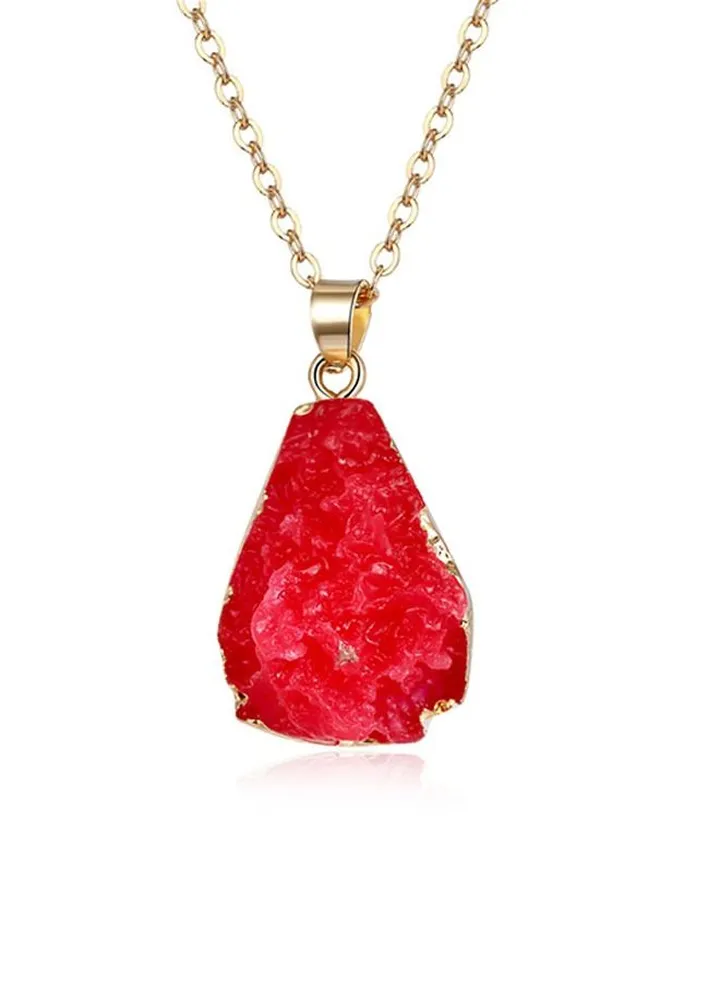 Fashion Geometrical Imitation Natural Stone Resin Necklace