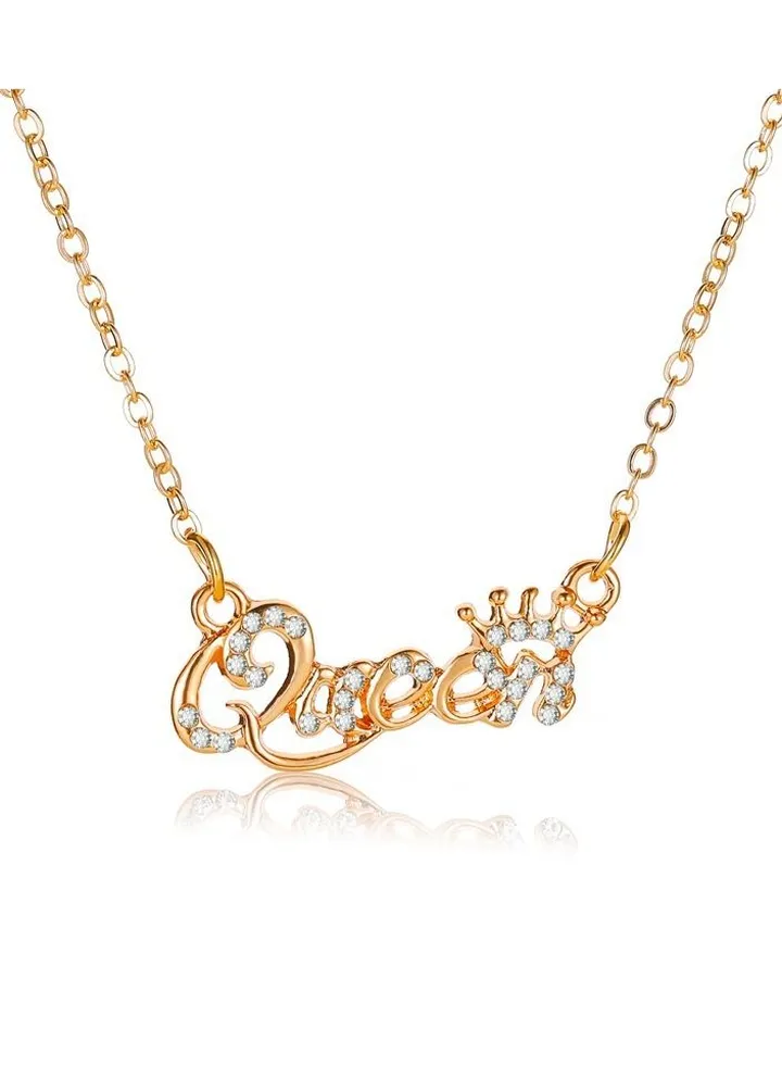 Alphabet queen necklace crown gift for mom and girlfriend