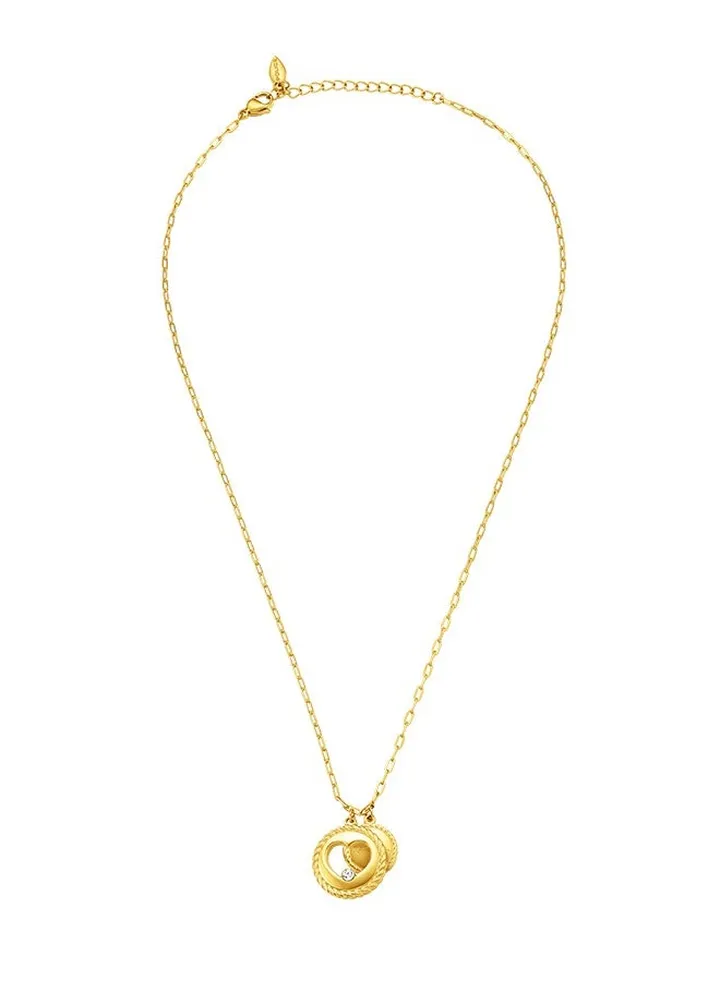Police Amour Gold Plated Ladies Necklace With Charms and Crystals 450+50MM - PEJLN0002901