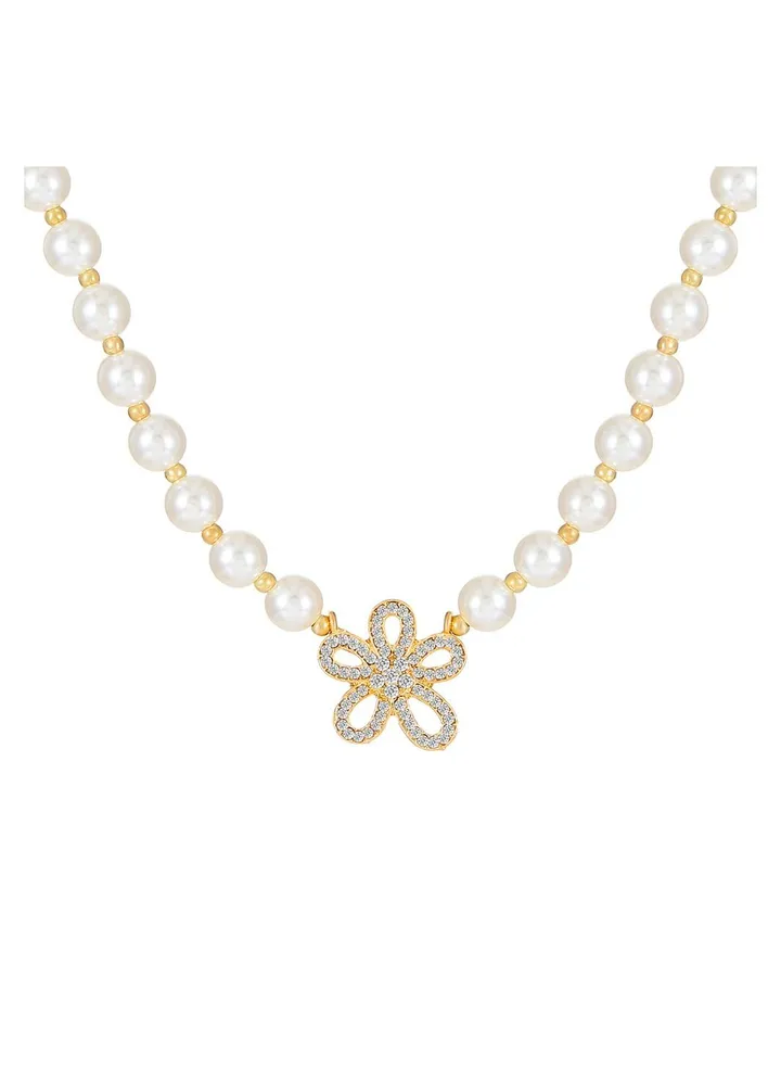 French Baroque Pearl Flower Necklace