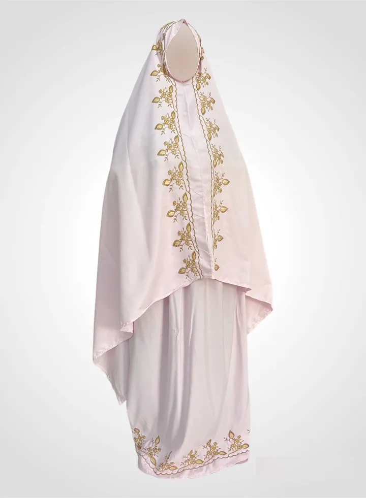 A Soft And Comfortable Two-Piece Embroidered Cotton Prayer Sheet That Fits All Sizes