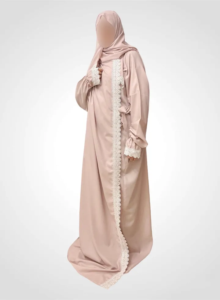 A Very Soft And Comfortable Lace Prayer Dress Consisting Of One Piece That Covers The Whole Body With A Uniform And Wide Size Suitable For All Bodies