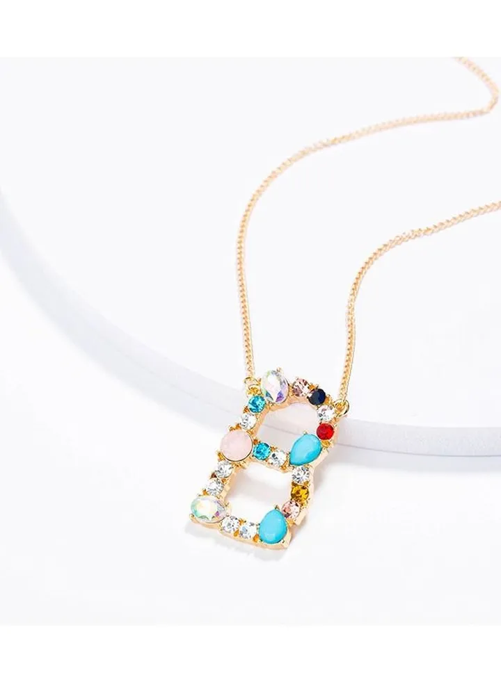 B Letter Pendant Necklace