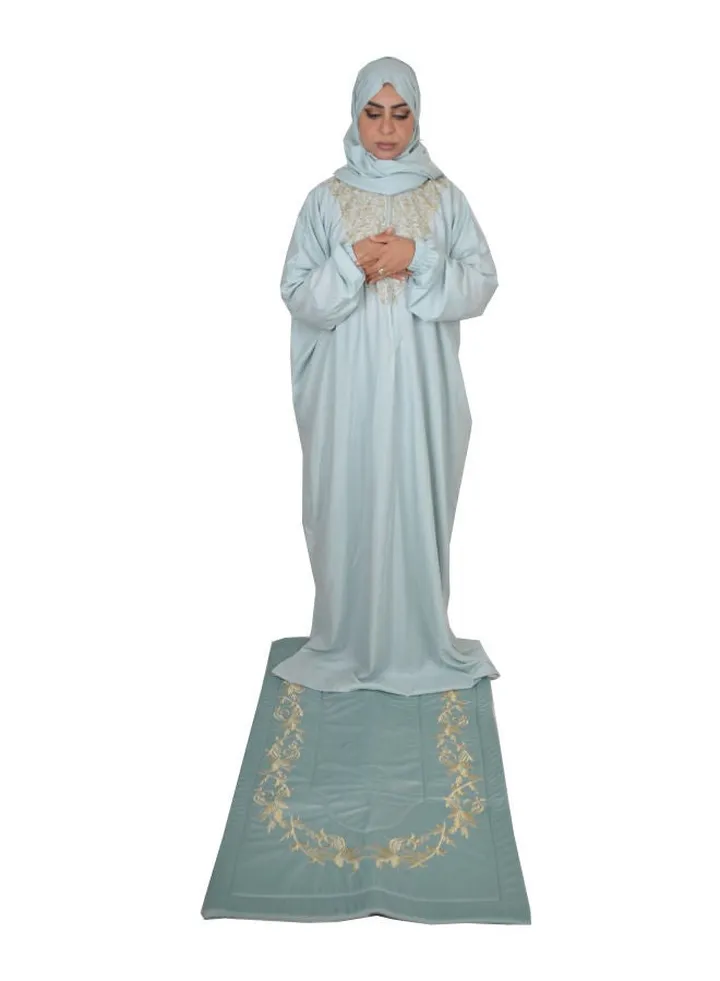 Premium Prayer Mat Set With Prayer Dress Soft Cotton
