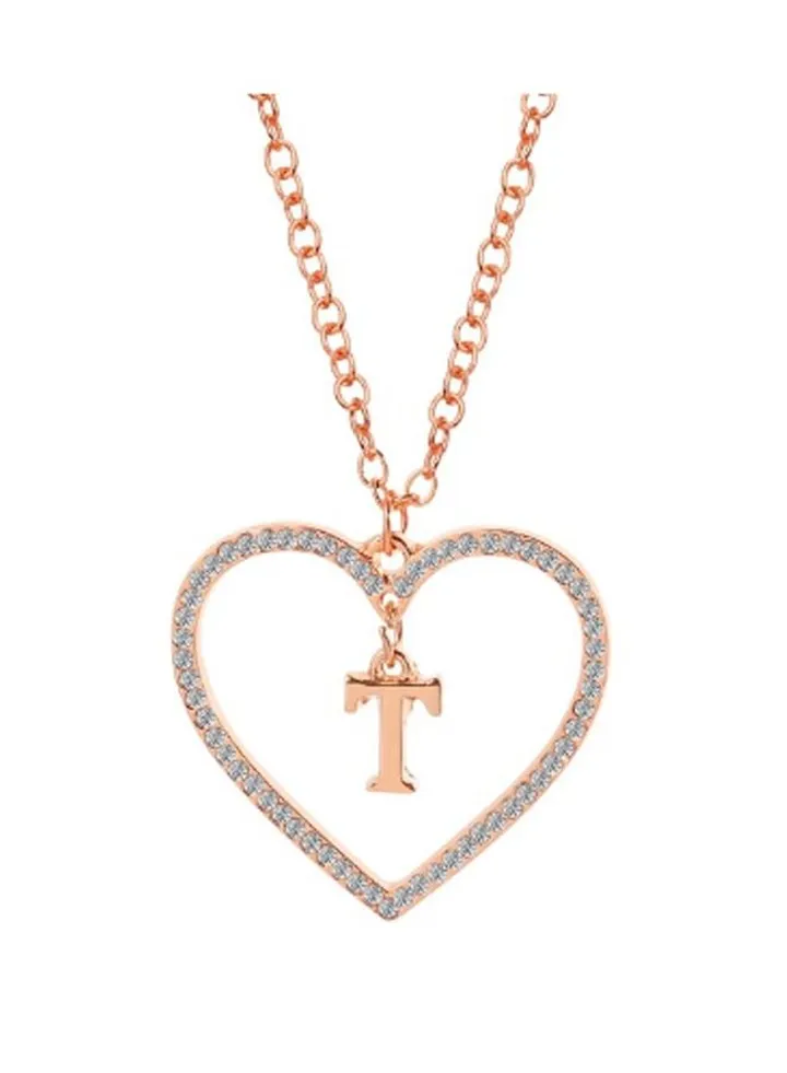 Casual Women Zircon Heart Necklaces for Crystal Chain With T Letter