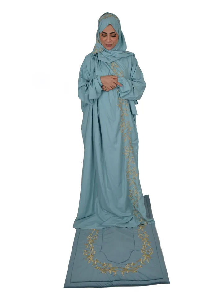 Premium Prayer Mat Set With Prayer Dress Soft Cotton