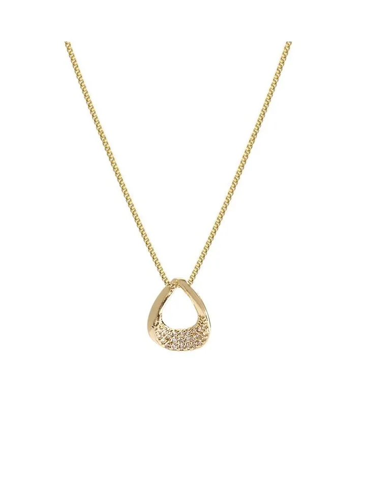 Gold Tone Drop Shaped Necklace