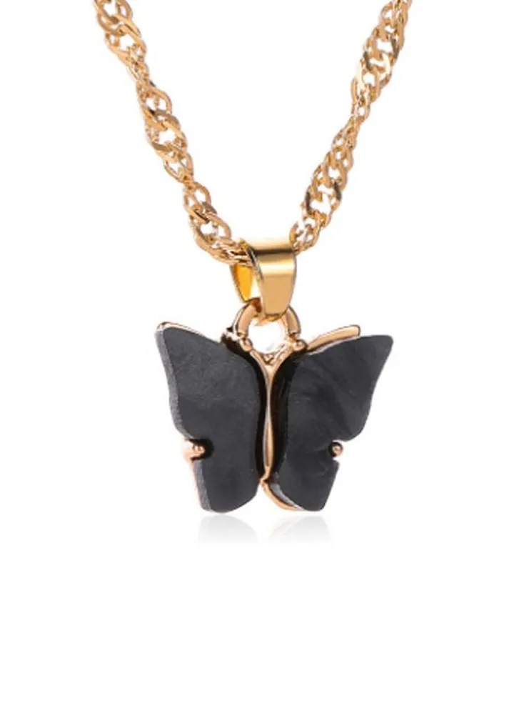 Women elegant butterfly necklace