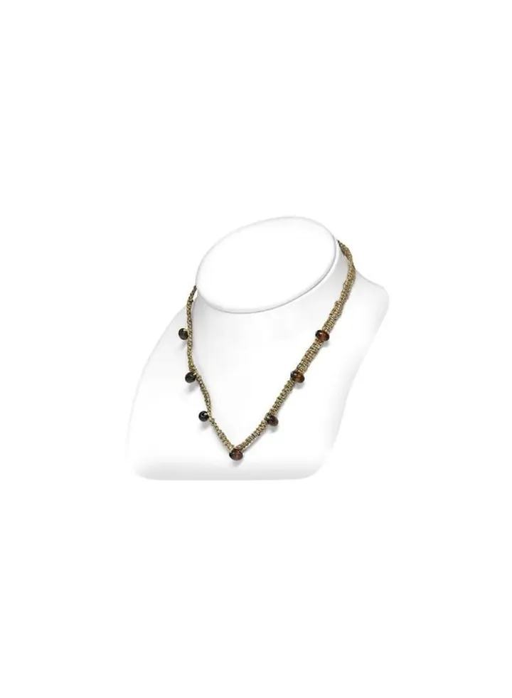 Twisted Beads Charm Clasp Necklace