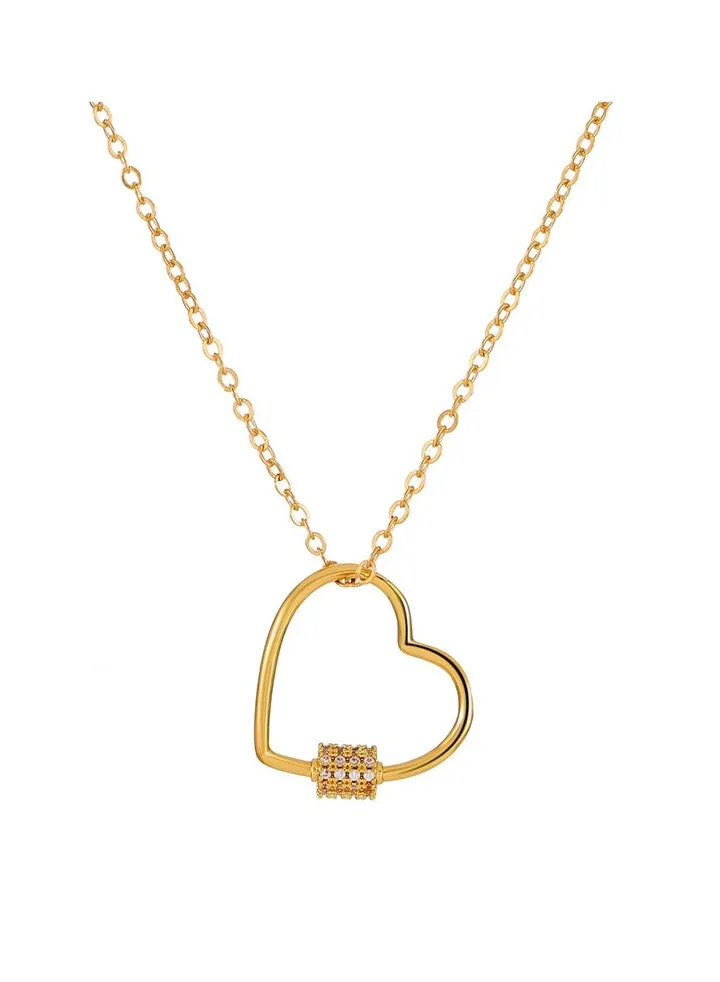 Women's heart shaped necklace gold