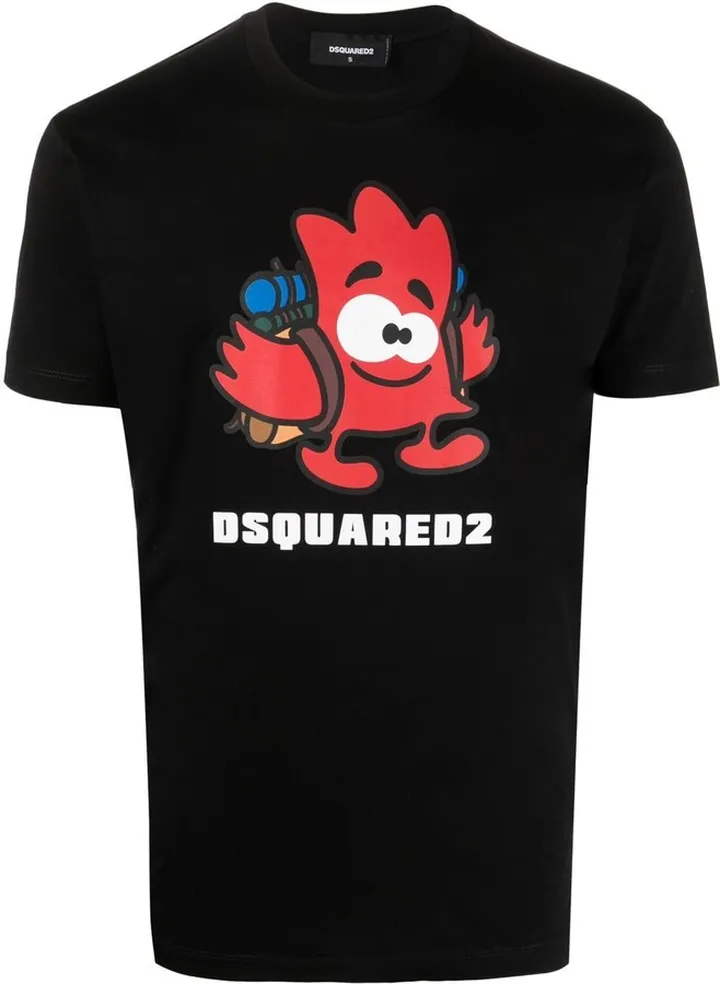 cartoon-print T-shirt