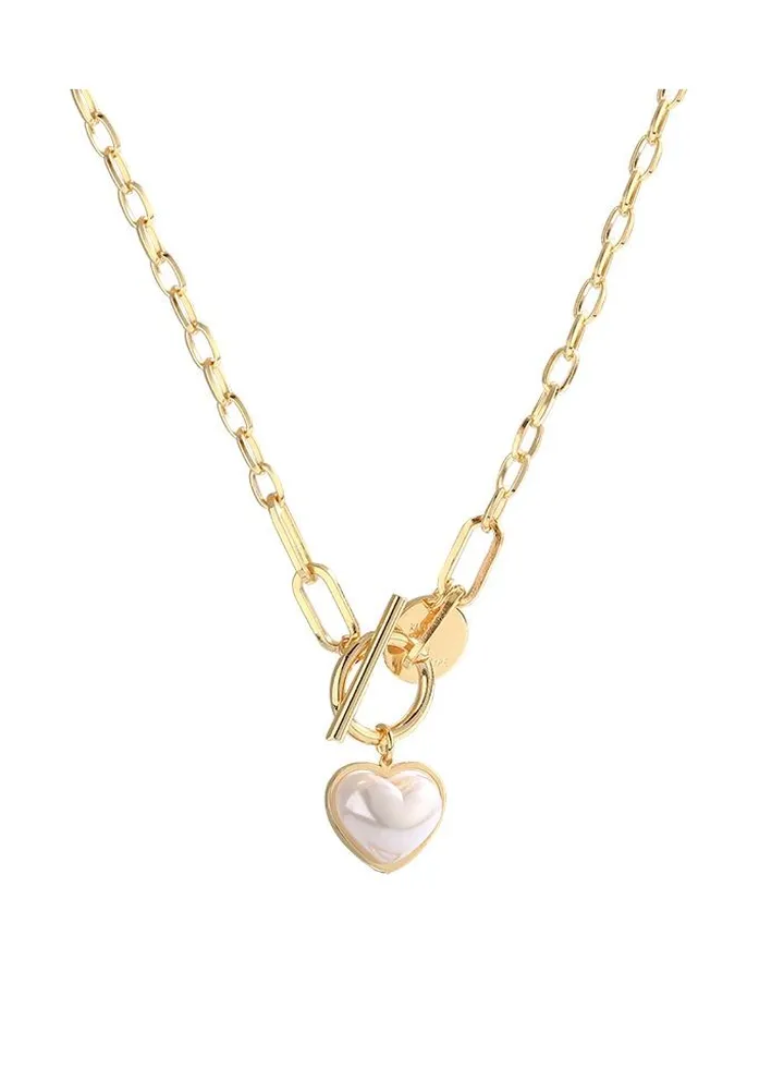 Love pearl element titanium steel necklace