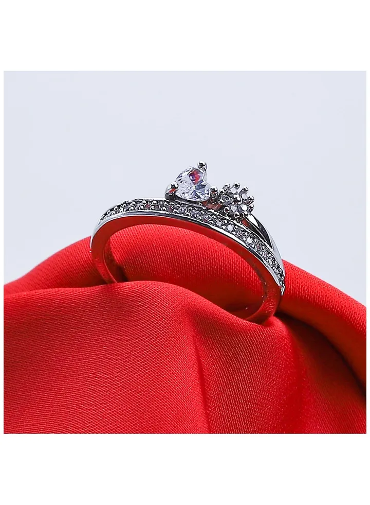 Soiree Zircon Ring Of Fluffy Women's Accessories-Silver