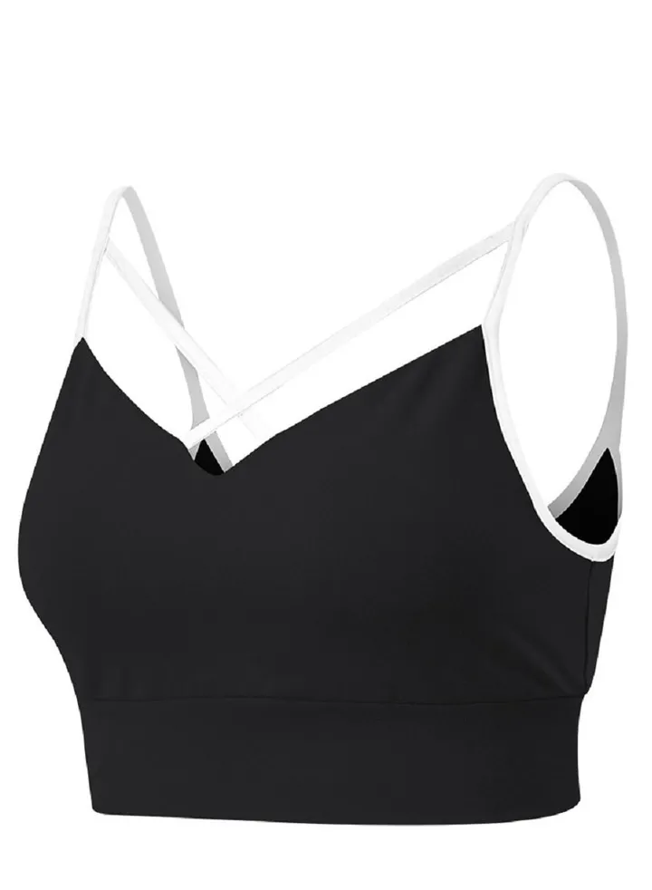 New nylon shock gathering running bra yoga vest