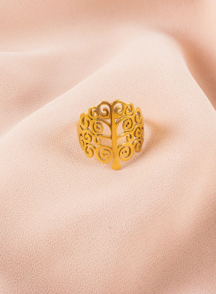 Stainless Steel Golden Ring Size 7/17