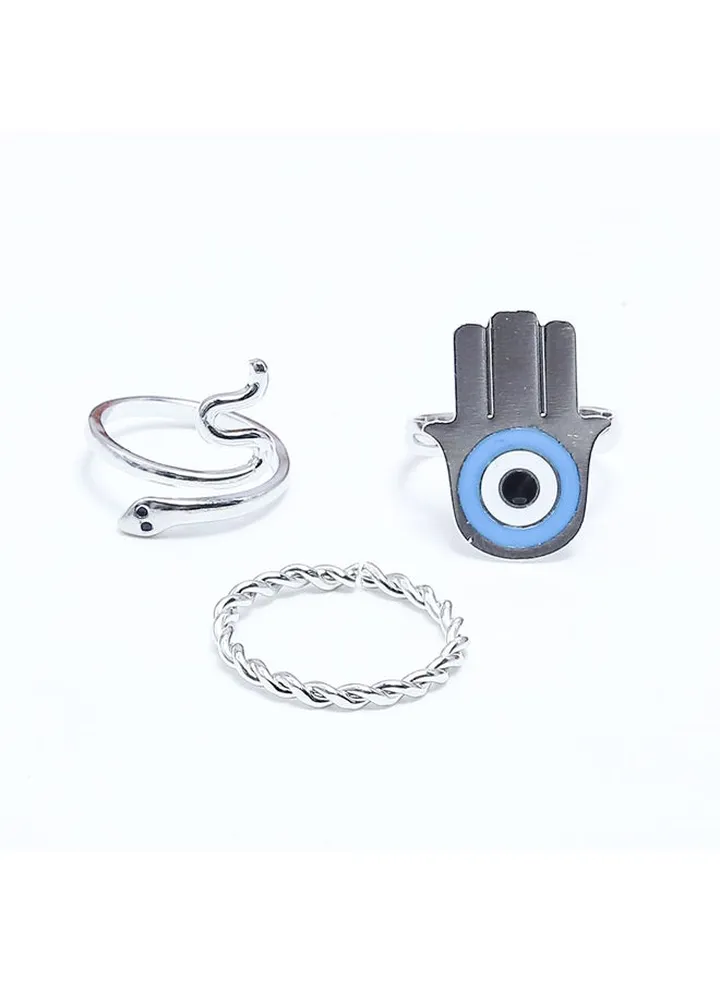 Hand&Snake Earing-Silver